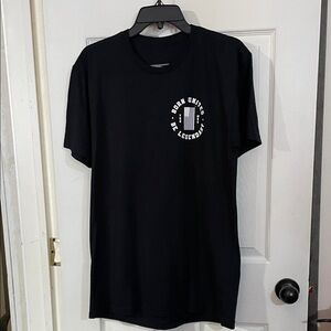 Born United "I was saved by God..." Black Short Sleeve Tee. Size L